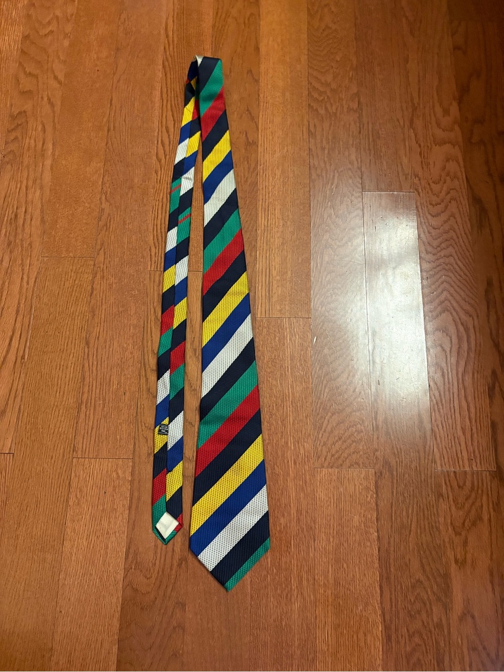 Striped Multicolor Men's Tie - Classic Diagonal Stripe. All silk made in England